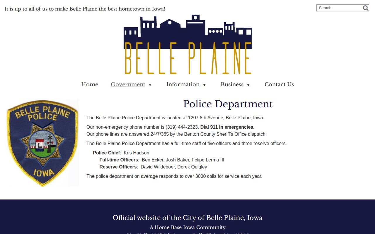 Official Belle Plaine Police page for recent arrest and dispatch contacts