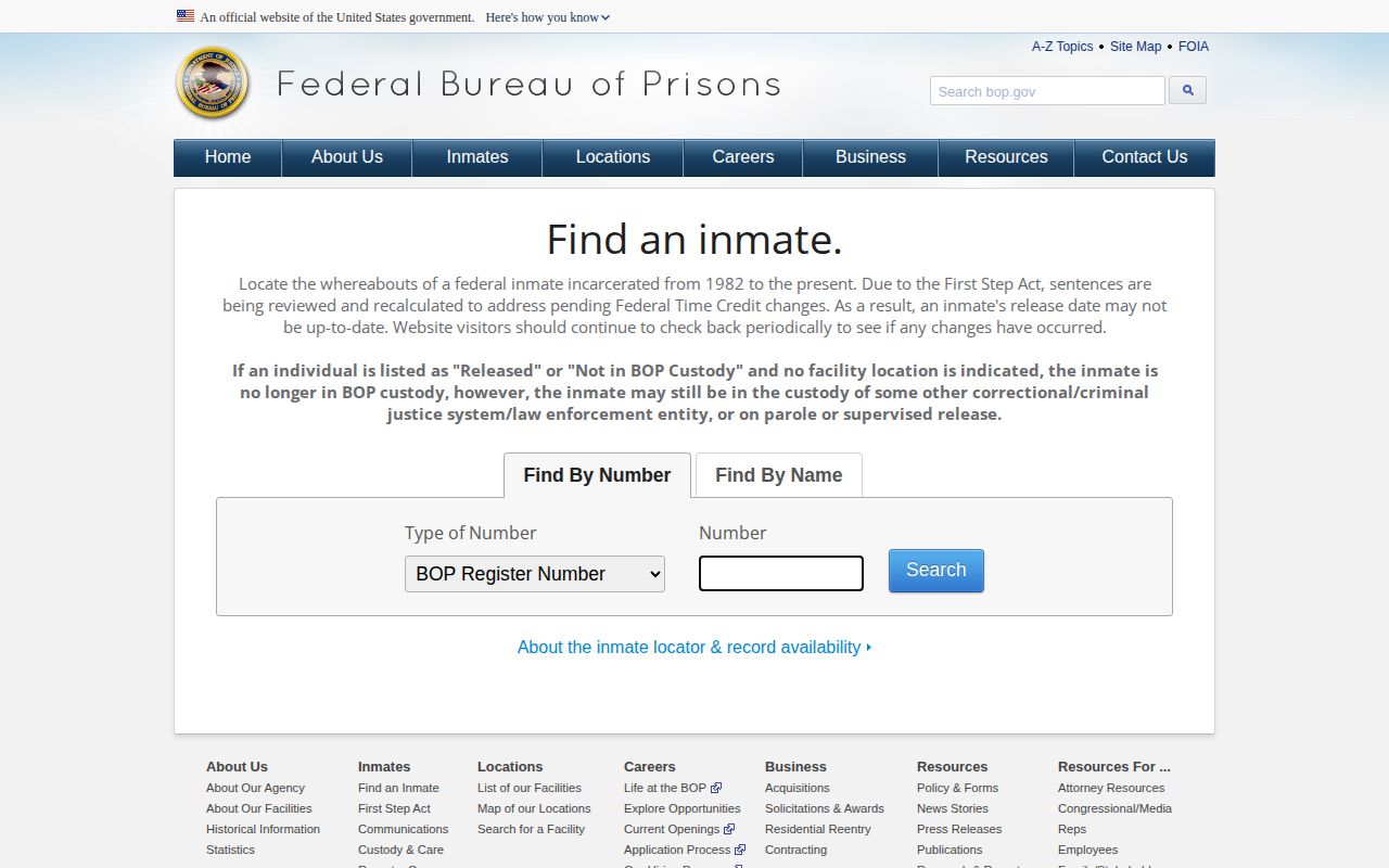 Federal inmate locator after a Benton County arrest